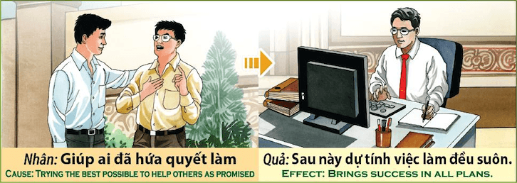 Tranh nhân quả - Giúp ai đã hứa quyết tâm làm - Sau này mọi việc đều suôn sẻ